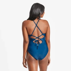 Women's LIG Horizontal Wordmark Tie-Back Scoop One Piece Swimsuit -Clothes Style Shop LIG Horizontal Wordmark Womens TieBack Scoop One Piece Swimsuit LG12109 3 lg