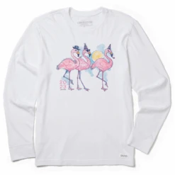 Men's 2023 Flamingo Party Long Sleeve Crusher Tee