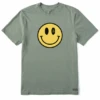 Men's Clean & HappyCrusher Tee -Clothes Style Shop Mens Clean Happy Short Sleeve Crusher Tee 124494 1 lg