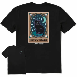 Men's Clean Lucky Stars Black Cat TarotCrusher Tee