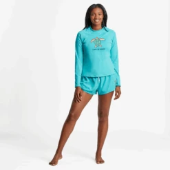 Clothes Style Shop -Clothes Style Shop Sea Turtle Womens Long Sleeve Rashguard LG12905C 2 lg