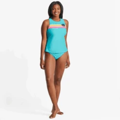 Women's Spectrum Palm High Neck Tankini Swimsuit Top -Clothes Style Shop Spectrum Palm Womens High Neck Tankini Swimsuit Top LG12405T 4 lg