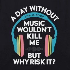 Clothes Style Shop -Clothes Style Shop Womens A Day Without Music Headphones Crusher Tee 76324 2 lg