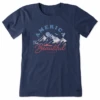 Women's America The Beautiful Mountain Short SleeveTee -Clothes Style Shop Womens America the Beautiful Mountain Short Sleeve Crusher Tee 98034 1 lg
