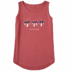 Women's Americana Hearts Stars And Stripes Sleeveless High-Low Crusher Tank