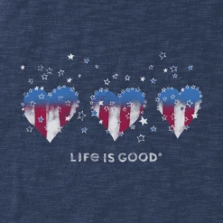 Women's Americana Hearts Stars And Stripes Textured Slub Tank -Clothes Style Shop Womens Americana Hearts Stars and Stripes Textured Slub Tank 89693 2 lg