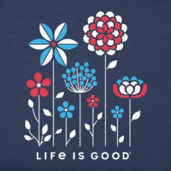 Women's Americana Linear Flowers Sleeveless High-LowTank -Clothes Style Shop Womens Americana Linear Flowers Sleeveless HighLow CrusherLITE Tank 105809 2 lg