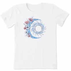 Women's Americana Moon Flower Short SleeveTee
