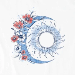 Women's Americana Moon Flower Sleeveless High-LowTank -Clothes Style Shop Womens Americana Moon Flower Sleeveless HighLow CrusherLITE Tank 105812 2 lg