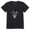 Women's Antique Skull WitchCrusher Tee -Clothes Style Shop Womens Antique Skull Witch Short Sleeve Crusher Tee 125888 1 lg