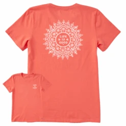 Women's Antique Woodcut Mandala Short SleeveTee