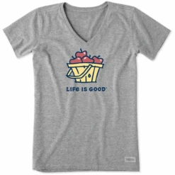 Women's Basket Of Apples Short Sleeve Vee