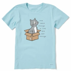 Women's Best Things Cat In A Box Short SleeveTee