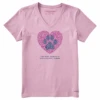 Women's Best Things Paw HeartShort Sleeve Vee -Clothes Style Shop Womens Best Things Paw Heart Short Sleeve Crusher Vee 112545 1 lg