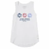 Women's Best Things Watercolor Daisy Trio Sleeveless High-Low Crusher Tank