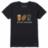 Women's Better Together Beer Football Grill Short SleeveVee -Clothes Style Shop Womens Better Together Beer Football Grill Short Sleeve CrusherLITE Vee 103886 1 lg