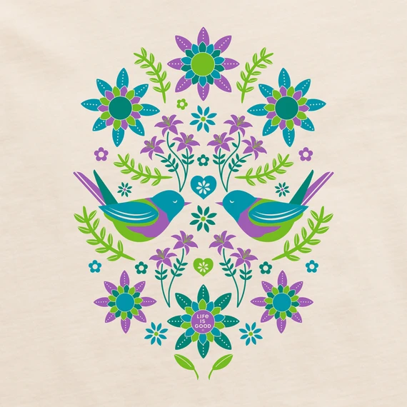 Women's Bird Flower Garden Sleeveless High-Low Crusher Tank 4 Women's Bird Flower Garden Sleeveless High-Low Crusher Tank - Image 2