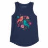 Women's Bird Flowers High-Low Crusher Tank -Clothes Style Shop Womens Bird Flowers HighLow Crusher Tank 85688 1 lg