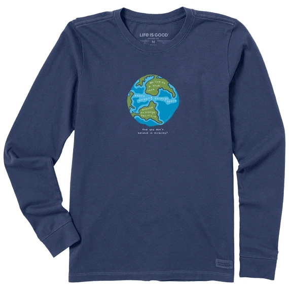 Women's Blue Rock Miracle Long Sleeve Crusher Tee 3 Women's Blue Rock Miracle Long Sleeve Crusher Tee
