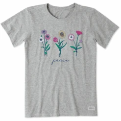 Women's Botanical Flowers Peace Short SleeveTee
