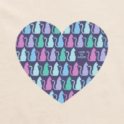 Women's Cat Love Short Sleeve Vee -Clothes Style Shop Womens Cat Love Short Sleeve CrusherLITE Vee 90614 2 lg