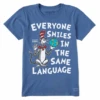 Women's Cat In The Hat Same Language Short SleeveTee -Clothes Style Shop Womens Cat in the Hat Same Language Short Sleeve CrusherLITE Tee 97085 1 lg