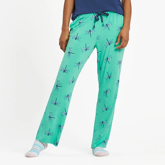 Women's Change Dragonfly Pattern Lightweight Sleep Pant 3 Women's Change Dragonfly Pattern Lightweight Sleep Pant