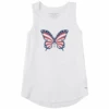 Women's Clean Americana Butterfly Sleeveless High-LowTank