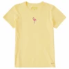 Women's Clean FlamingoCrusher Tee -Clothes Style Shop Womens Clean Flamingo Short Sleeve Crusher Tee 119350 1 lg