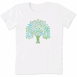 Women's Colorful Floral Tree Short Sleeve Tee