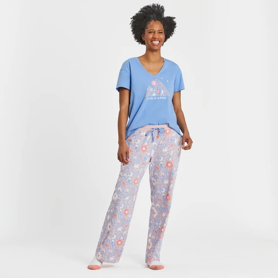 Women's Daisy Wildflower Pattern Snuggle Up Sleep Pant 7 Women's Daisy Wildflower Pattern Snuggle Up Sleep Pant - Image 5