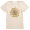 Women's Detailed Sunflower Short SleeveTee -Clothes Style Shop Womens Detailed Sunflower Short Sleeve CrusherLITE Tee 99025 1 lg