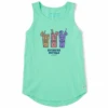 Women's Diversified Portfolio Tiki Sleeveless High-Low Crusher Tank