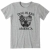 Women's Dog Bless America BulldogCrusher Tee -Clothes Style Shop Womens Dog Bless America Bulldog Short Sleeve Crusher Tee 103525 1 lg
