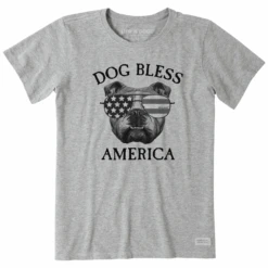 Women's Dog Bless America BulldogCrusher Tee