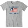 Women's Dog Bless America Short Sleeve Tee -Clothes Style Shop Womens Dog Bless America CrusherLITE Tee 84984 1 lg