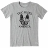Women's Dog Bless America TerrierCrusher Tee -Clothes Style Shop Womens Dog Bless America Terrier Short Sleeve Crusher Tee 103522 1 lg