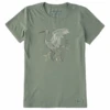 Women's Dreamy EgretCrusher Tee -Clothes Style Shop Womens Dreamy Egret Short Sleeve Crusher Tee 119453 1 lg
