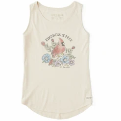 Women's Dreamy Kindness Is Free Cardinal Sleeveless High-Low Crusher Tank