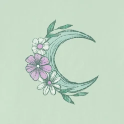 Clothes Style Shop -Clothes Style Shop Womens Dreamy Moon Flower Short Sleeve Crusher Vee 121614 2 lg