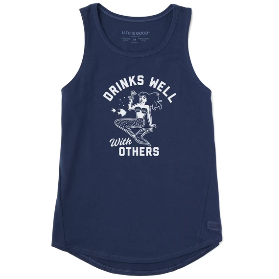 Women's Drinks Well With Others Mermaid Sleeveless High-Low Crusher Tank 3 Women's Drinks Well With Others Mermaid Sleeveless High-Low Crusher Tank