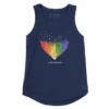 Women's Evaporating Rainbow Heart Sleeveless High-Low Crusher Tank