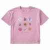 Women's Fineline Bugs And Flowers GridBoxy Crusher Tee -Clothes Style Shop Womens Fineline Bugs and Flowers Grid Short Sleeve Boxy Crusher Tee 118323 1 lg