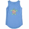 Women's Fineline Tropical Turtle Sleeveless High-LowTank -Clothes Style Shop Womens Fineline Tropical Turtle Sleeveless HighLow CrusherLITE Tank 118261 1 lg