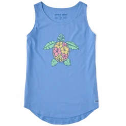 Women's Fineline Tropical Turtle Sleeveless High-LowTank