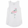 Women's Flamingo Flowers Sleeveless High-LowTank -Clothes Style Shop Womens Flamingo Flowers Sleeveless HighLow CrusherLITE Tank 103252 1 lg