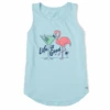 Women's Flamingo Martini Sleeveless High-Low Crusher Tank