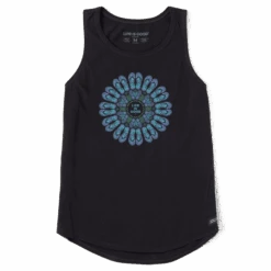 Women's Flip Flop Mandala Sleeveless High-Low Crusher Tank