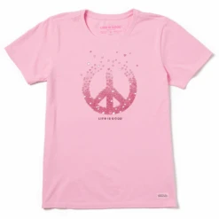 Women's Floating Hearts Peace Sign Short SleeveTee