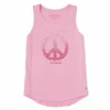 Women's Floating Hearts Peace Sign Sleeveless High-Low Crusher Tank -Clothes Style Shop Womens Floating Hearts Peace Sign Sleeveless HighLow Crusher Tank 92823 1 lg